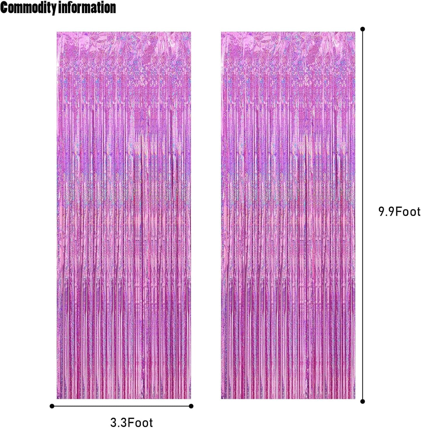 CANREVEL 2 Pack 3.3x8.2 Feet Pink Foil Fringe Backdrop Curtains, Glitter Tinsel Streamers Birthday Party Decorations, Fringe Backdrop for Girl Princess Bachelorette Euphoria Theme Party