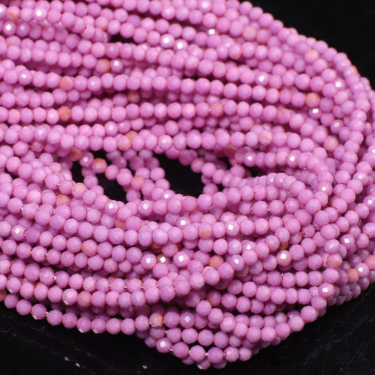 Song Xi 180pcs 2mm Natural Purple Mica Gemstone Beads Faceted Round Loose Stone Beads for Jewelry Making