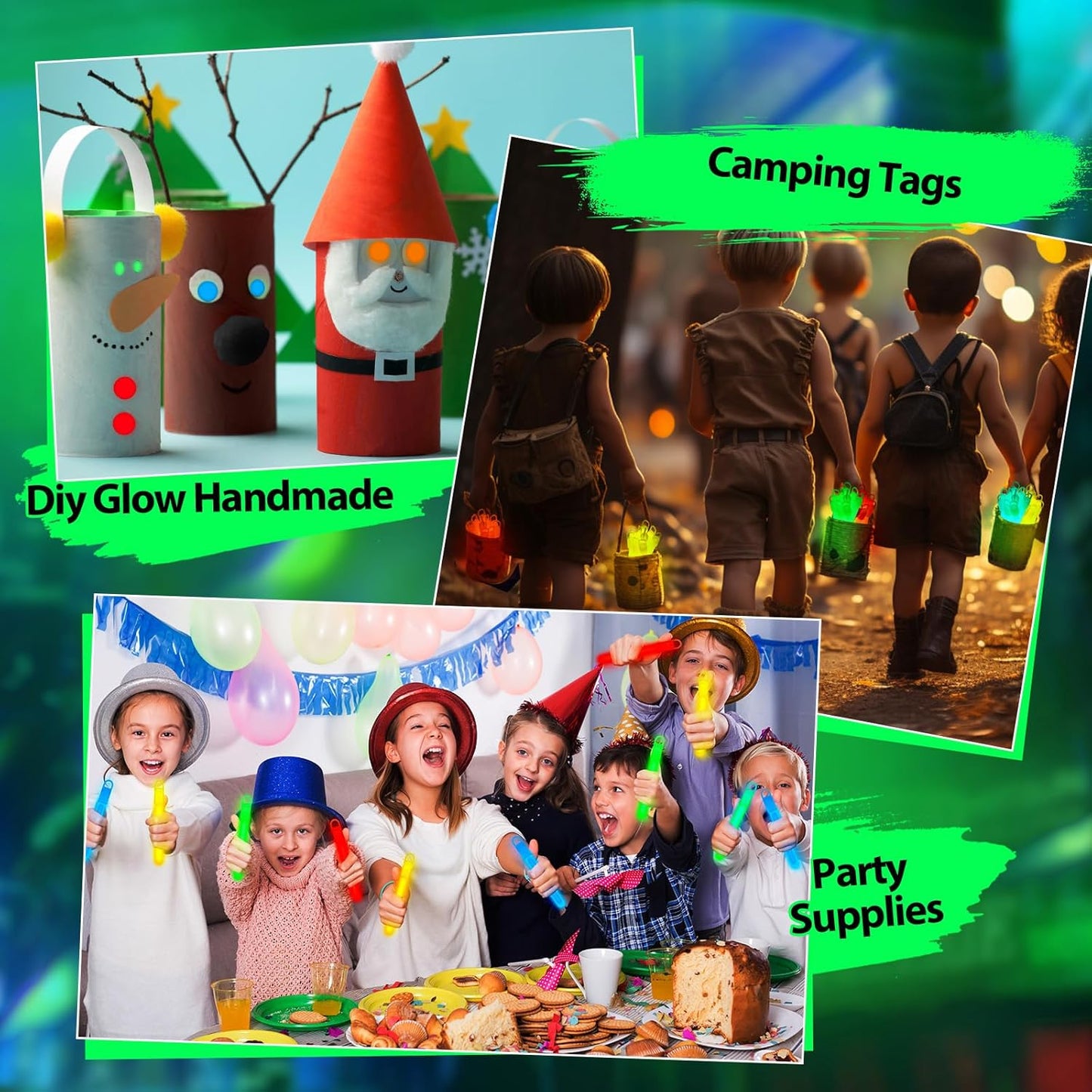 Lewtemi 4" or 6" 100 Pack Bright Glow Sticks Bulk, Glow in The Dark Party Supplies Birthday and Holidays Party Favors