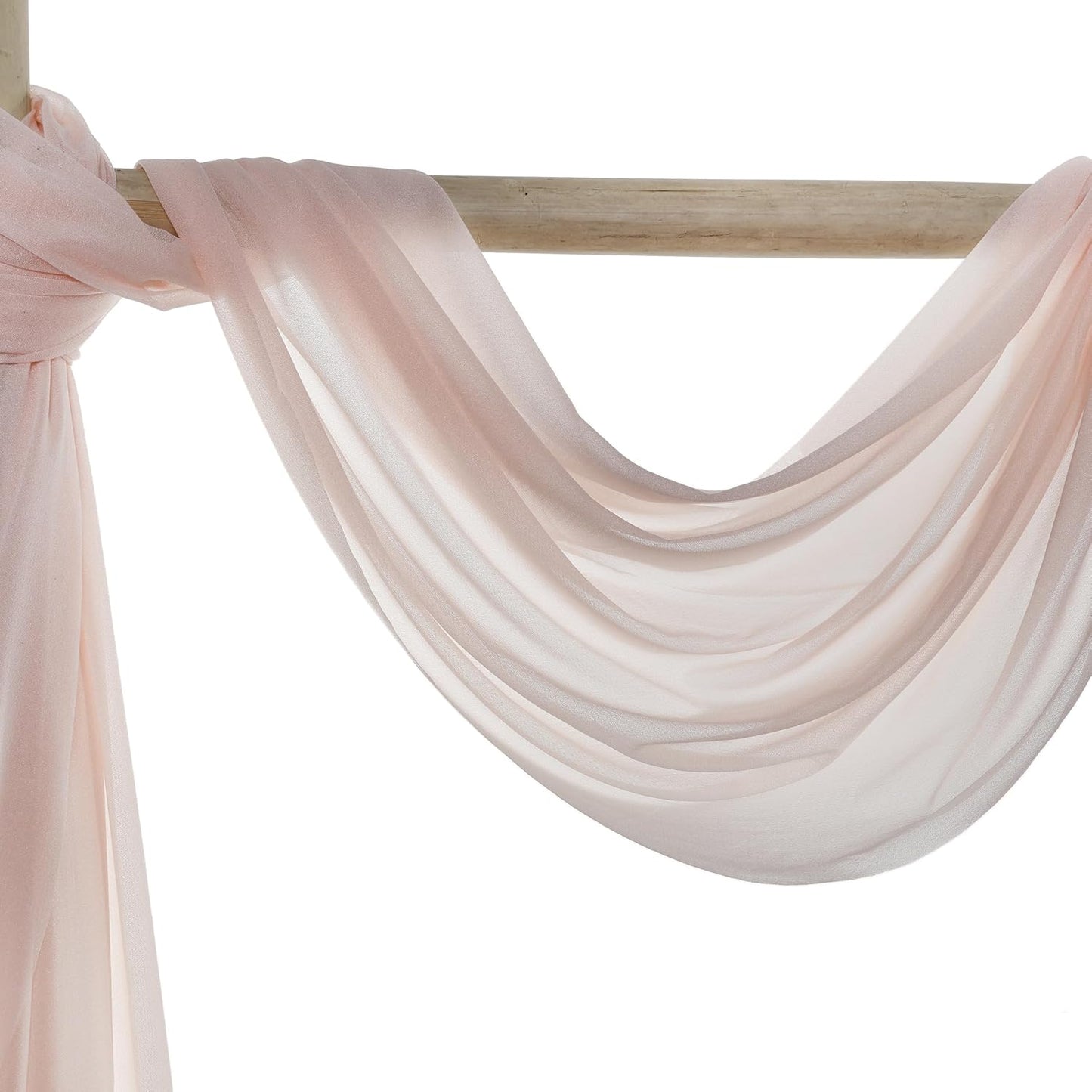 VDS Pack of 2 Panel (30 Inch X 40 Feet) Wedding Arch Draping Fabric Sheer Chiffon Fabric Drapery for Wedding Ceremony Reception Swag Backdrop Canopy Chuppah ARBO Altars Decoration (Nude)