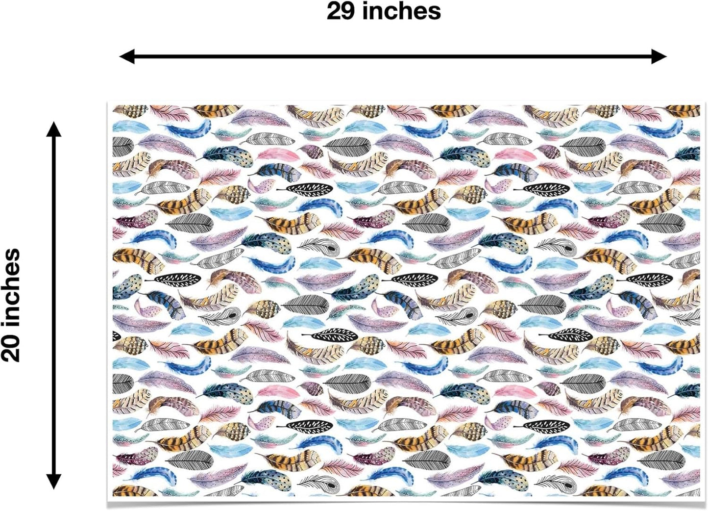 Colors of Rainbow - Feather - 12 Sheets, 20 inch X 29 inch - Italian Print Tissue Paper for Decoupage Gift Basket Gift Bag Party Crafts (Feather)