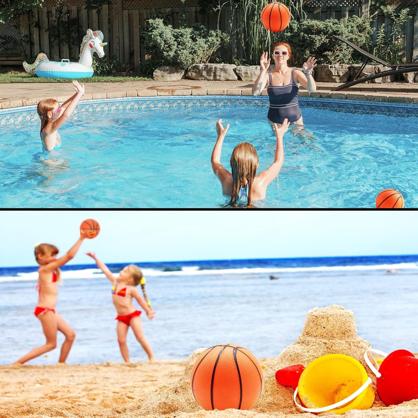 40Pcs 5" Inch Mini Basketball Balls Bulk Small Basketball Set with Pump, PVC Small Basketball for Over The Door Basketball Hoop Games Party Favors Indoor Outdoor Play Adults Kids Pool Beach Basketball