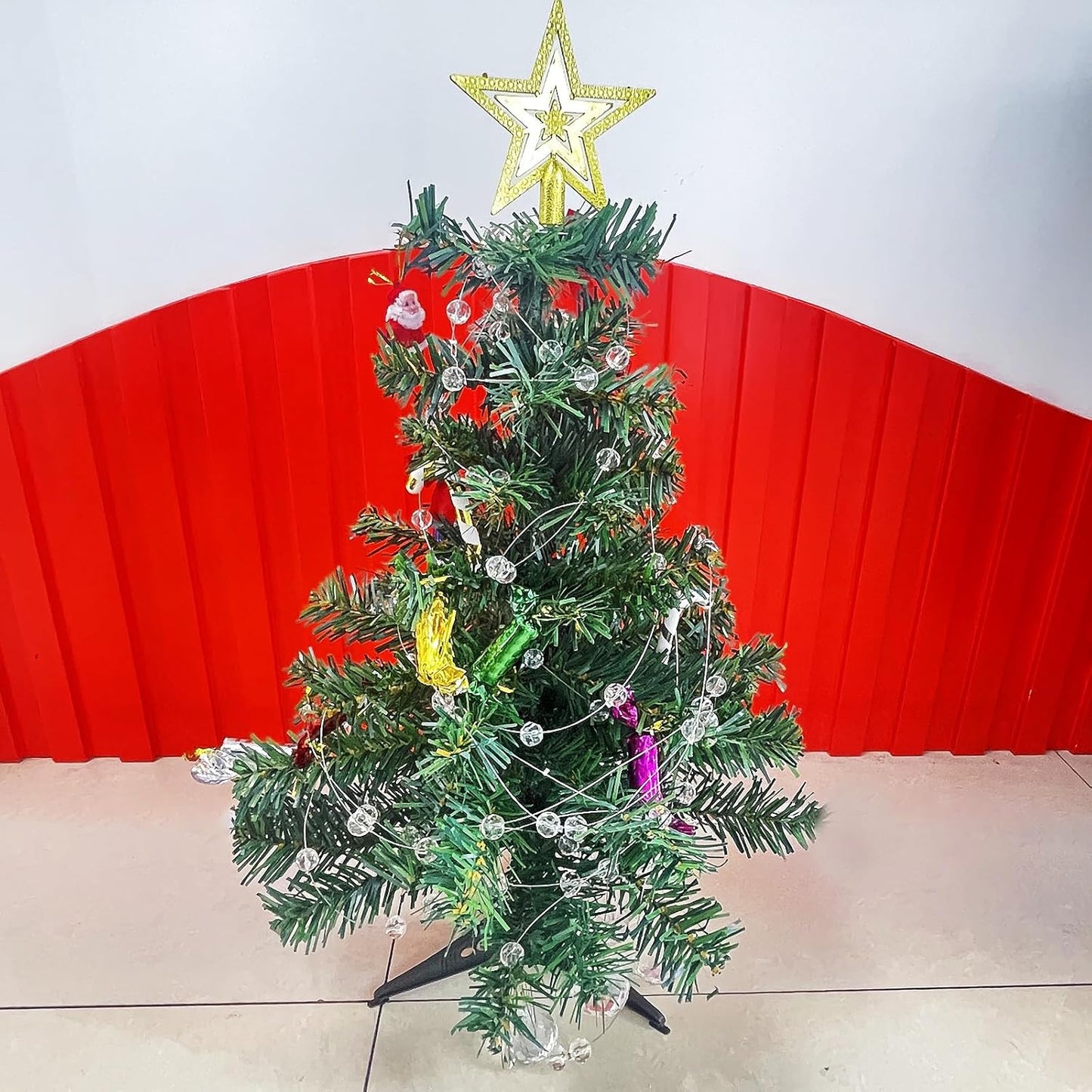 Clear Crystal Beads Strands Glass Beads String Hanging Decor for Wedding Arch Centerpieces Curtain Chandelier Ornaments Door Ceiling Beaded Drapes Decoration Accessories(2 Feet 5pcs)