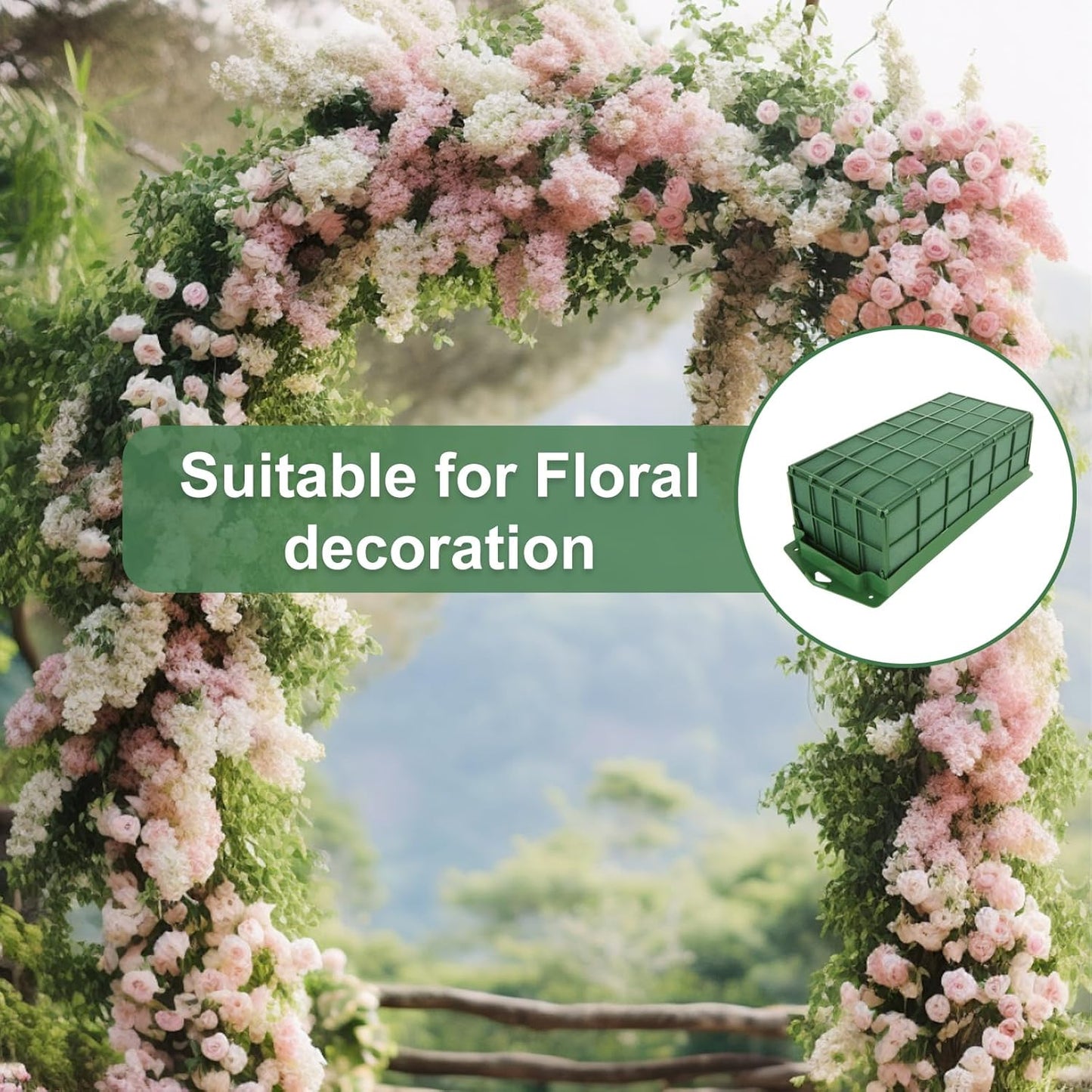 6 Pcs Floral Foam Cage, 11.8" x 4.5" x 3.1" Rectangle Flower Cage Holders with Floral Foam, Floral Arrangement Cage for Artificial Flowers, Fresh Flowers and Home Decoration