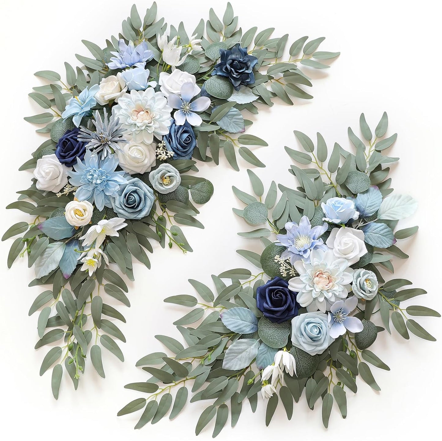 Artificial Wedding Arch Flowers Kit(Pack of 2) for Wedding Arch, Bridal Shower, Ceremony and Reception Backdrop Decoration (Blue Inspiration)
