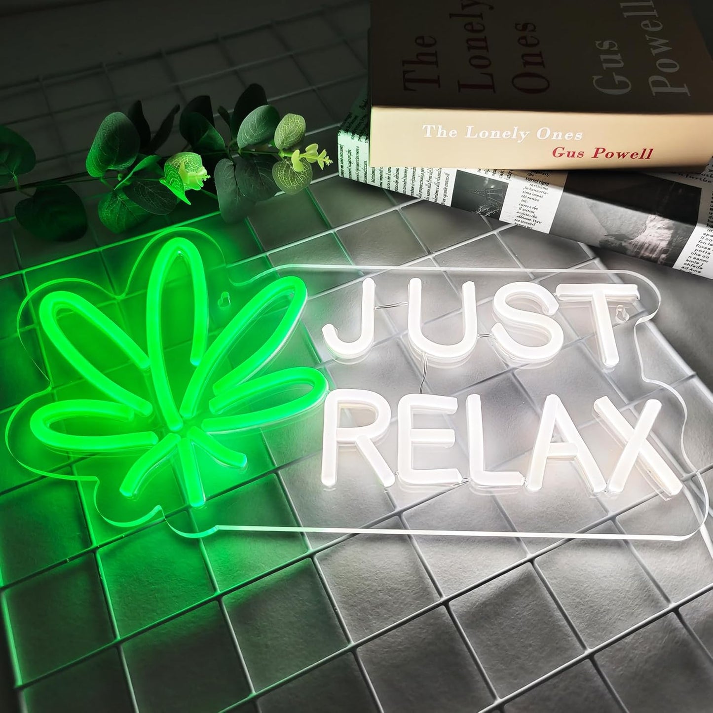 JUST RELAX Neon Sign Led Wall Decor Man Cave Neon Light Up Signs Wall Art for Home Room Bar Bedroom USB Powered 15.7"x8.2"