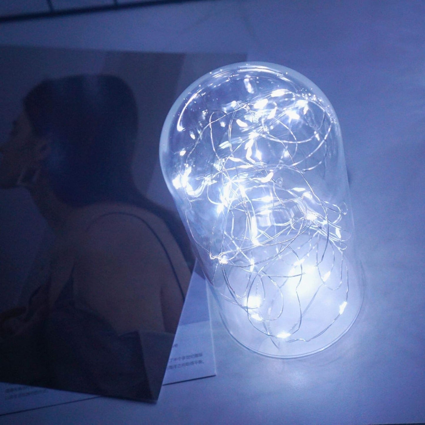 20 Pack Fairy Lights Battery Operated, 6.6ft 20 LED Mason Jar Lights Silver Wire Waterproof Firefly Mini Led String Lights for Table Party Wedding Centerpiece DIY Crafts Christmas Decor