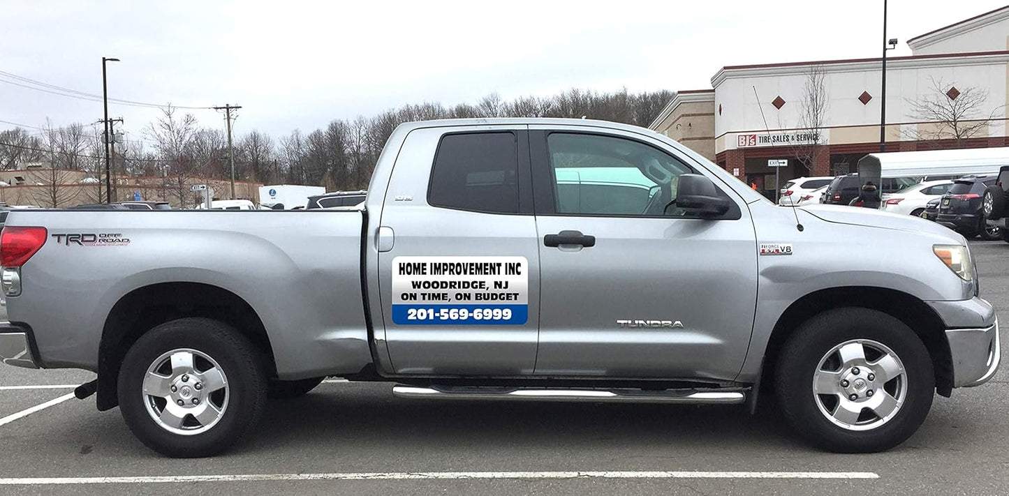 Car Magnet Signs Custom - 24"x12" (Set of 2), 30-mil Thickness with Rounded Corners (Blue)