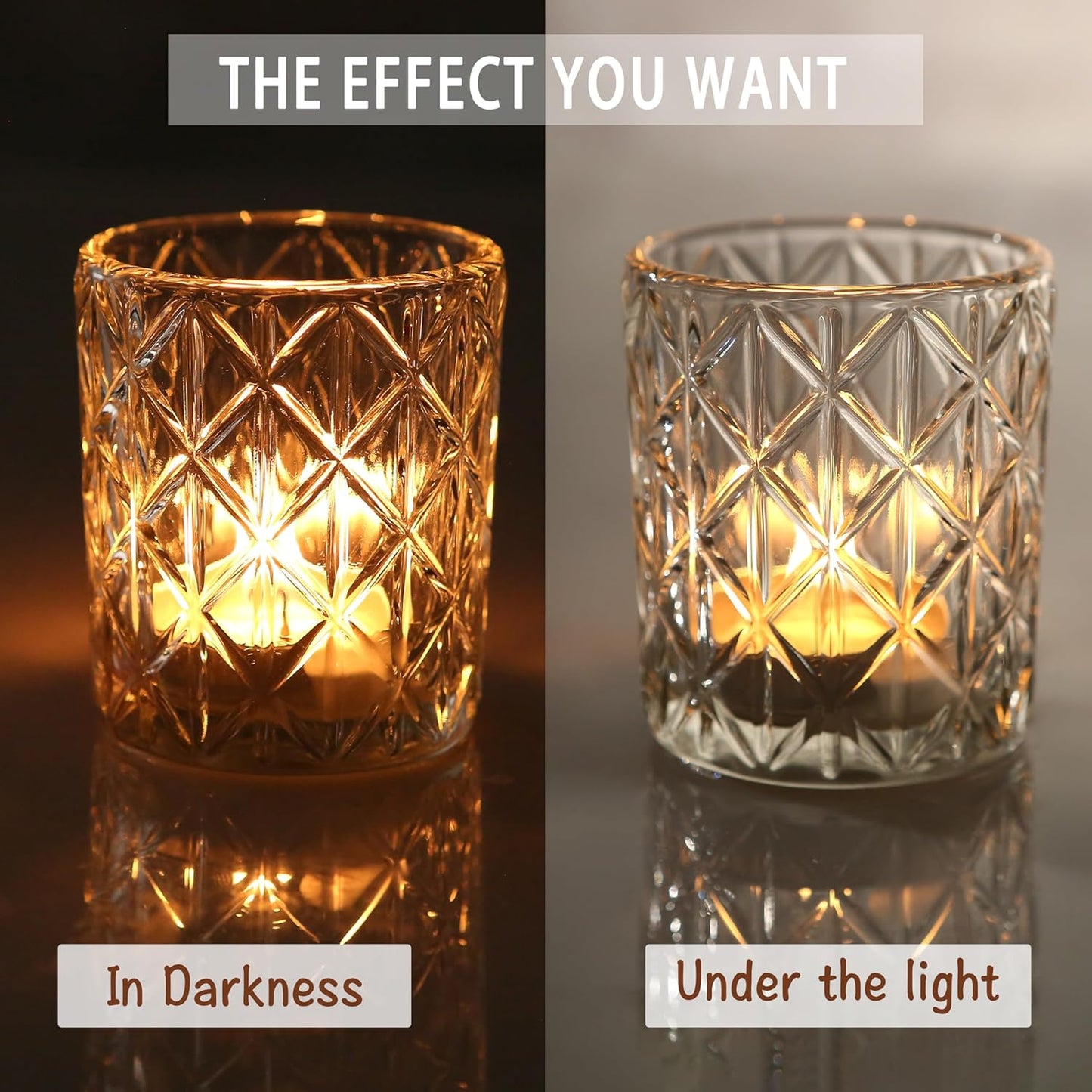 36 Pack Votive Candle Holders for Table Centerpieces, Clear Glass DIY Wax Filling Romance Tealight Candle Holders for Wedding Decor, Gift, Home Decoration（Clear,36）