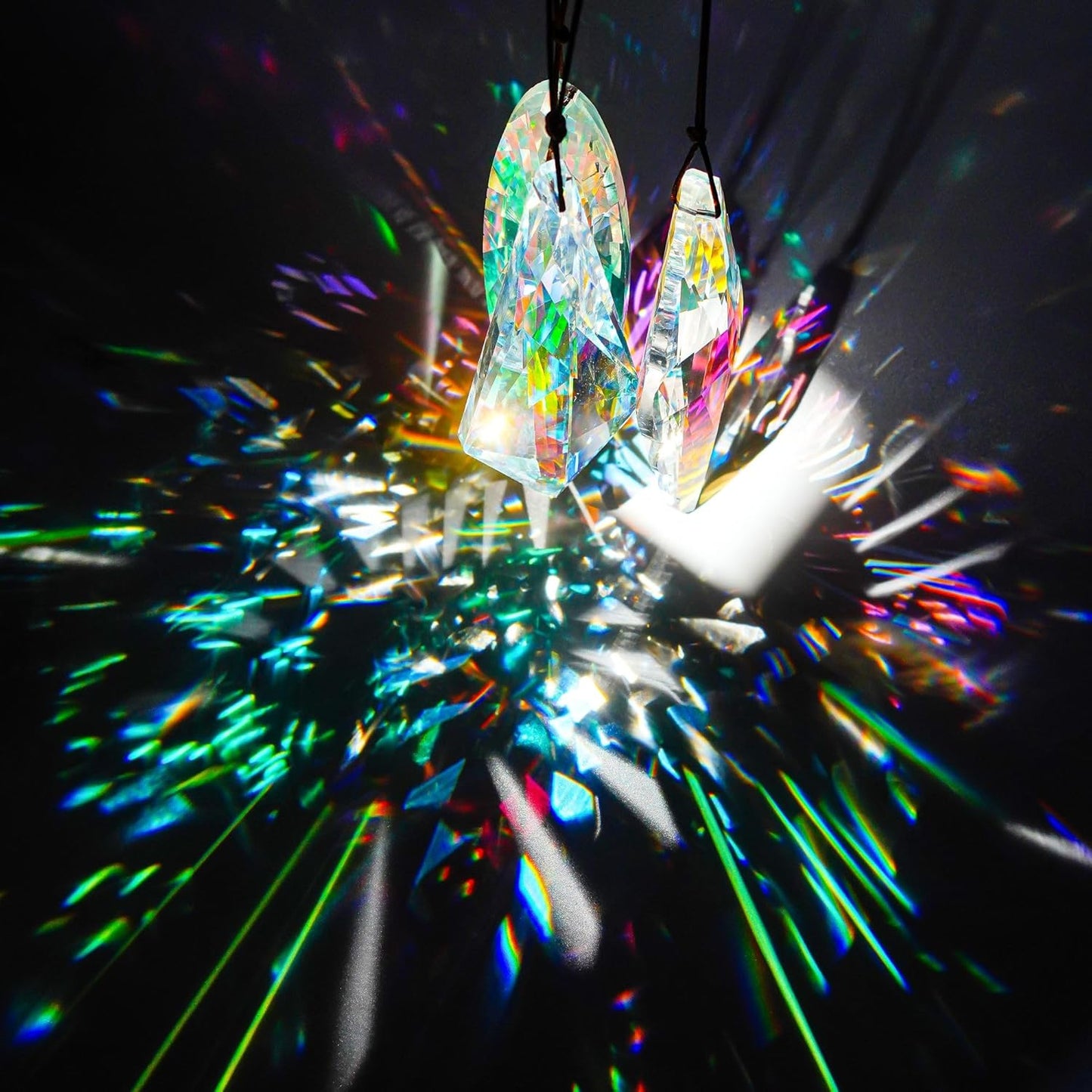 3 Pack 5'' Large Crystal Prisms Suncatchers for Windows,120mm AB Colors Hanging Sun Catchers with Glass Prisms, Rainbow Prisms Maker Suncatcher Pendant for Home Garden Decor