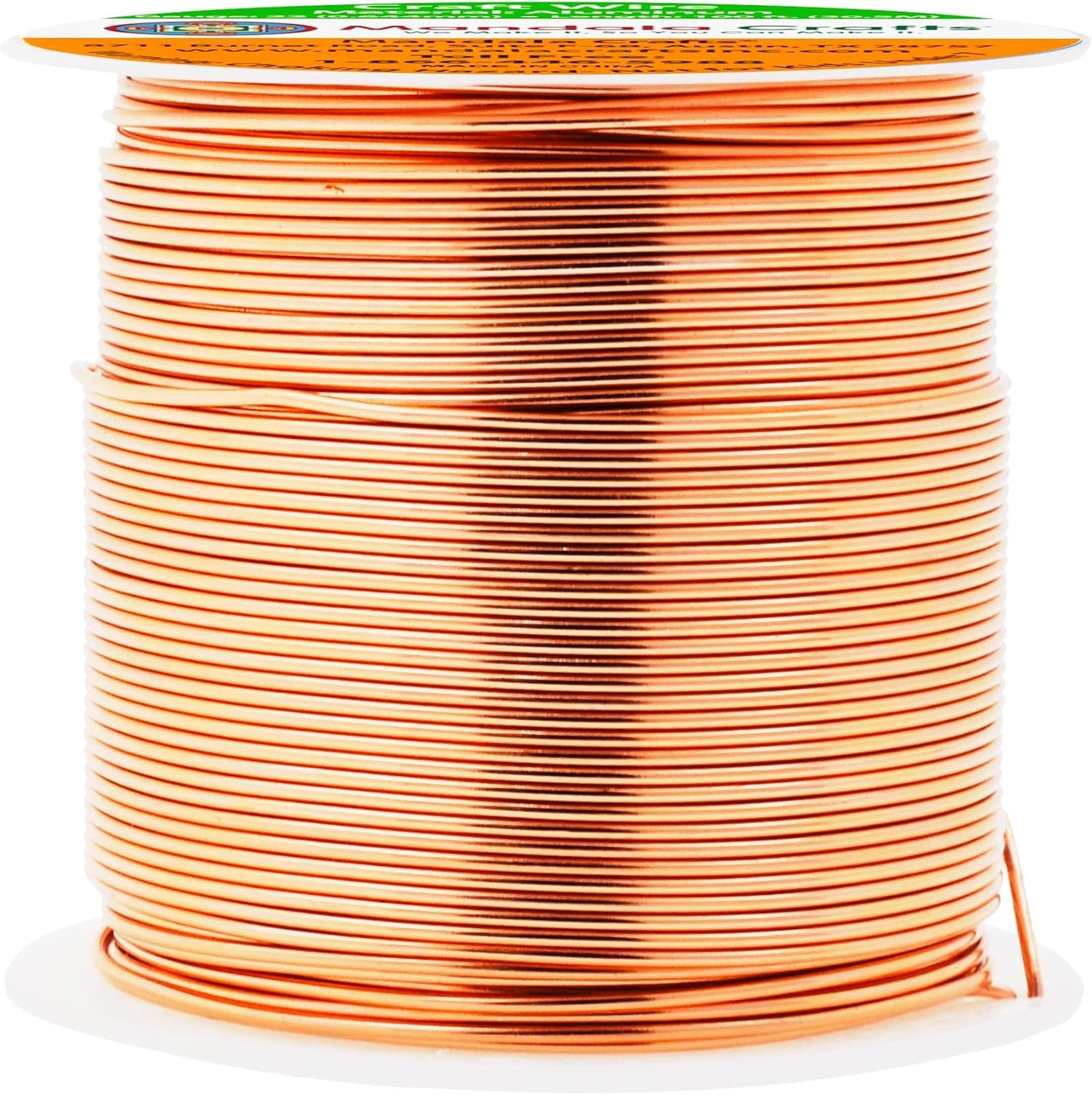 Mandala Crafts 22 Gauge Anodized Aluminum Craft Wire for Jewelry Making - 100 FT Colored Flexible Copper Tone Wire - Bendable for Bonsai Armature Crafting Sculpting