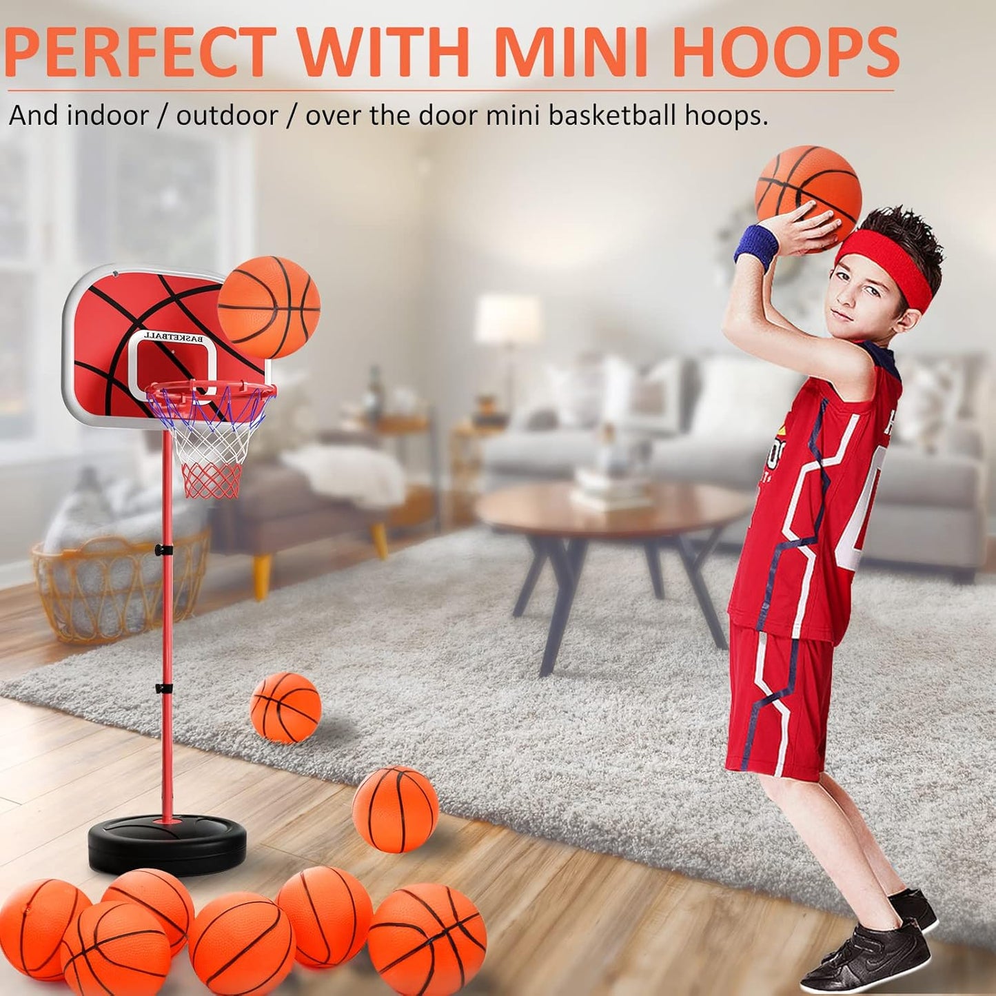 30Pcs 7" Inch Mini Basketball Balls Bulk Small Basketball Set with Pump, PVC Small Basketball for Over The Door Basketball Hoop Games Party Favors Indoor Outdoor Play Adults Kids Pool Beach Basketball