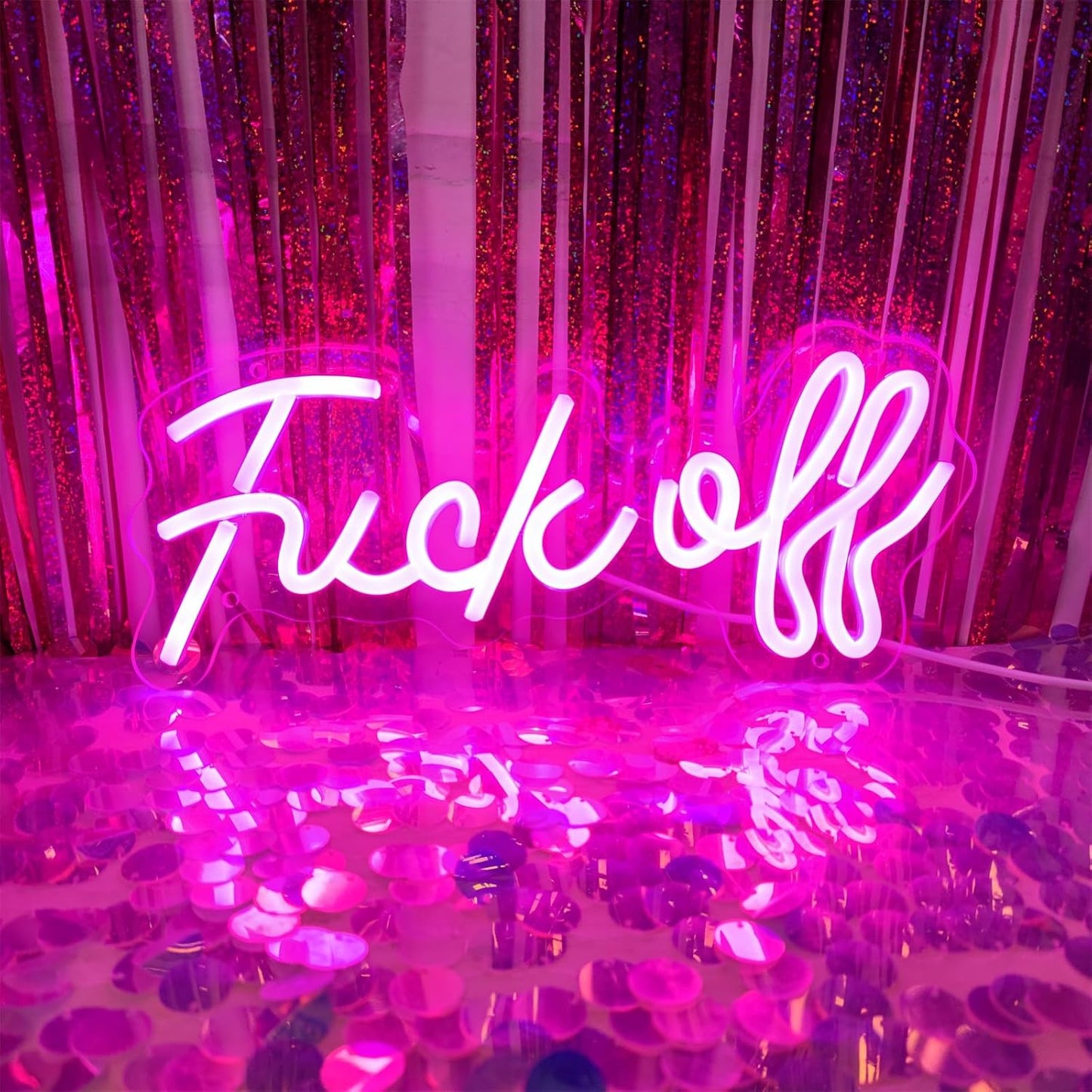 Fuck Off Neon Sign Fuck Off Neon Signs for Wall Decor, Pink Fuck Off Neon Light Pink Room Decor for Wall Decor Bar Party, 12.9" x 5.59"