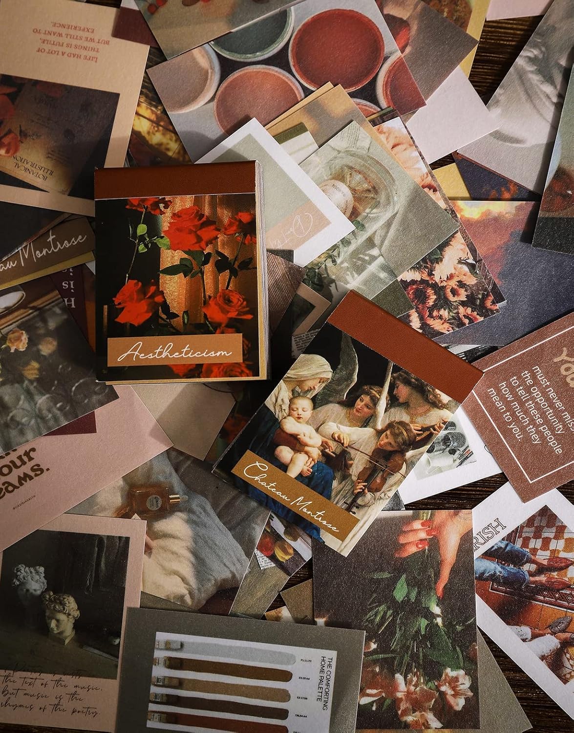 6 Sets 300 Pcs Washi Stickers Set Vintage Aesthetic Sticker Book for Journaling, DIY Decorative Paper Sticker Decals for Bullet Journal Art Scrapbooking Diary Card Craft Gift Album Notebook Stationery