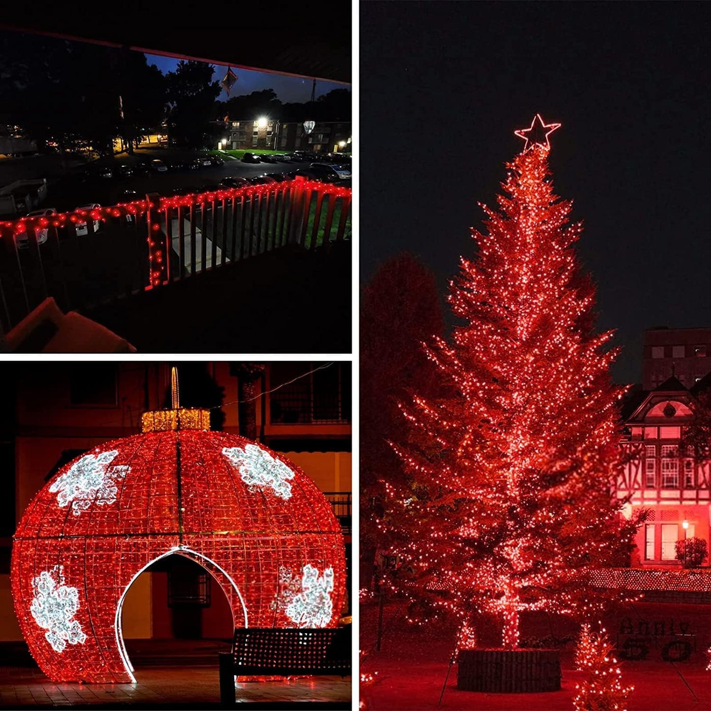 66Ft 200 LED Fairy Lights Plug in, Waterproof String Lights Outdoor and Indoor 8 Modes Christmas Lights Bedroom Decor with Remote, Twinkle Lights with Timer for Girl's Room Christmas Decorations (Red)