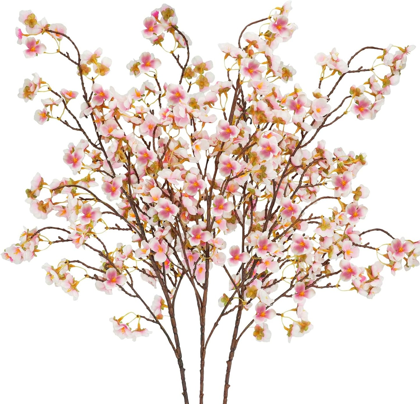 Uieke Silk Cherry Blossom Branches, 40.5in Artificial Cherry Blossom Flowers Long Stems Fake Flowers Vase Arrangements for Wedding Home Japanese Decor, Set of 8, Pink