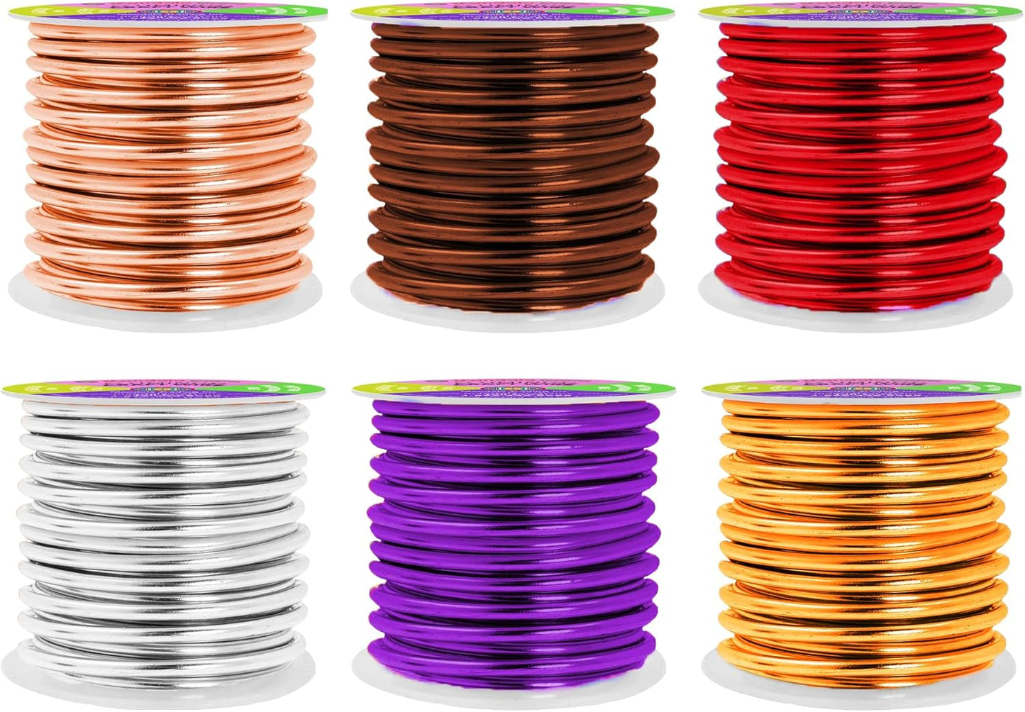 Mandala Crafts 8 Gauge Anodized Aluminum Craft Wire for Jewelry Making - 120 FT Colored Flexible Silver Copper Purple Gold Brown Red Wire - Bendable for Bonsai Armature Crafting Sculpting
