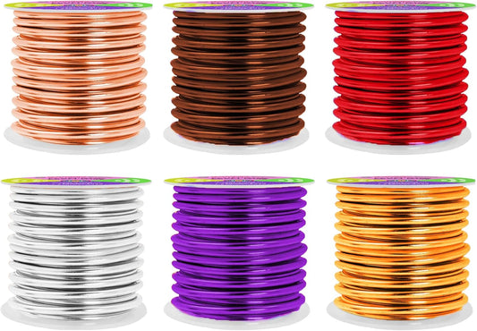 Mandala Crafts 8 Gauge Anodized Aluminum Craft Wire for Jewelry Making - 120 FT Colored Flexible Silver Copper Purple Gold Brown Red Wire - Bendable for Bonsai Armature Crafting Sculpting