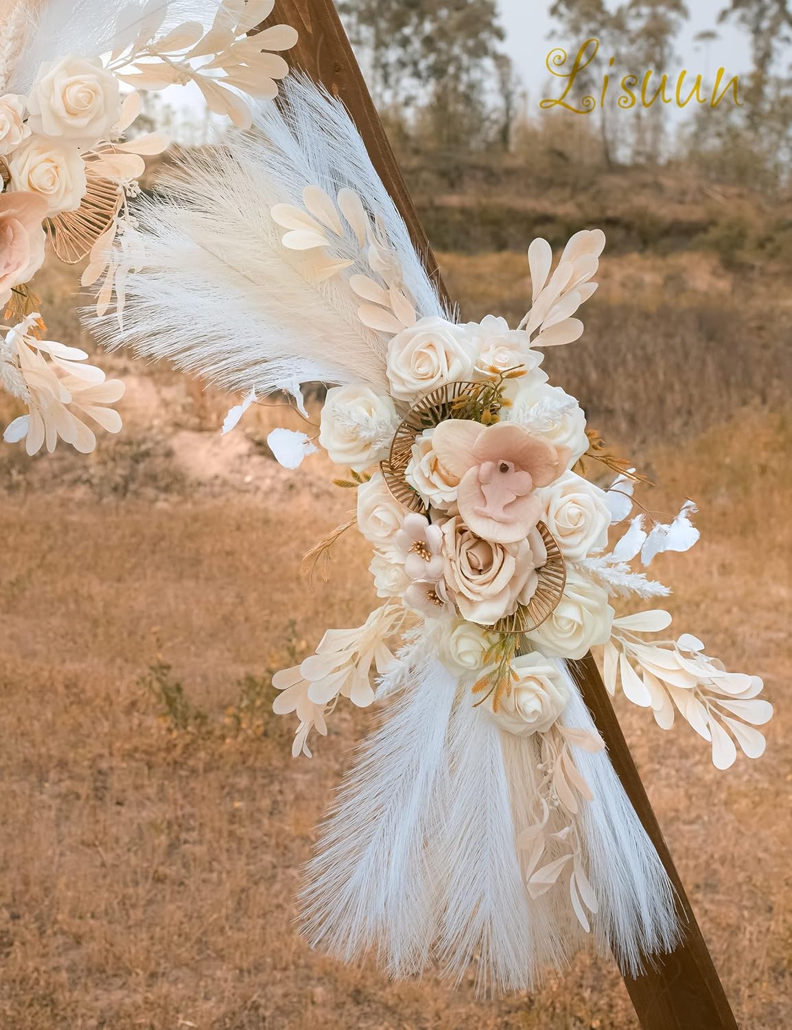 Wedding Arch Flowers, Artificial Flowers for Decoration, Large Flower Swag for Boho Styles Wedding Ceremony Floral Decor - Pack of 2