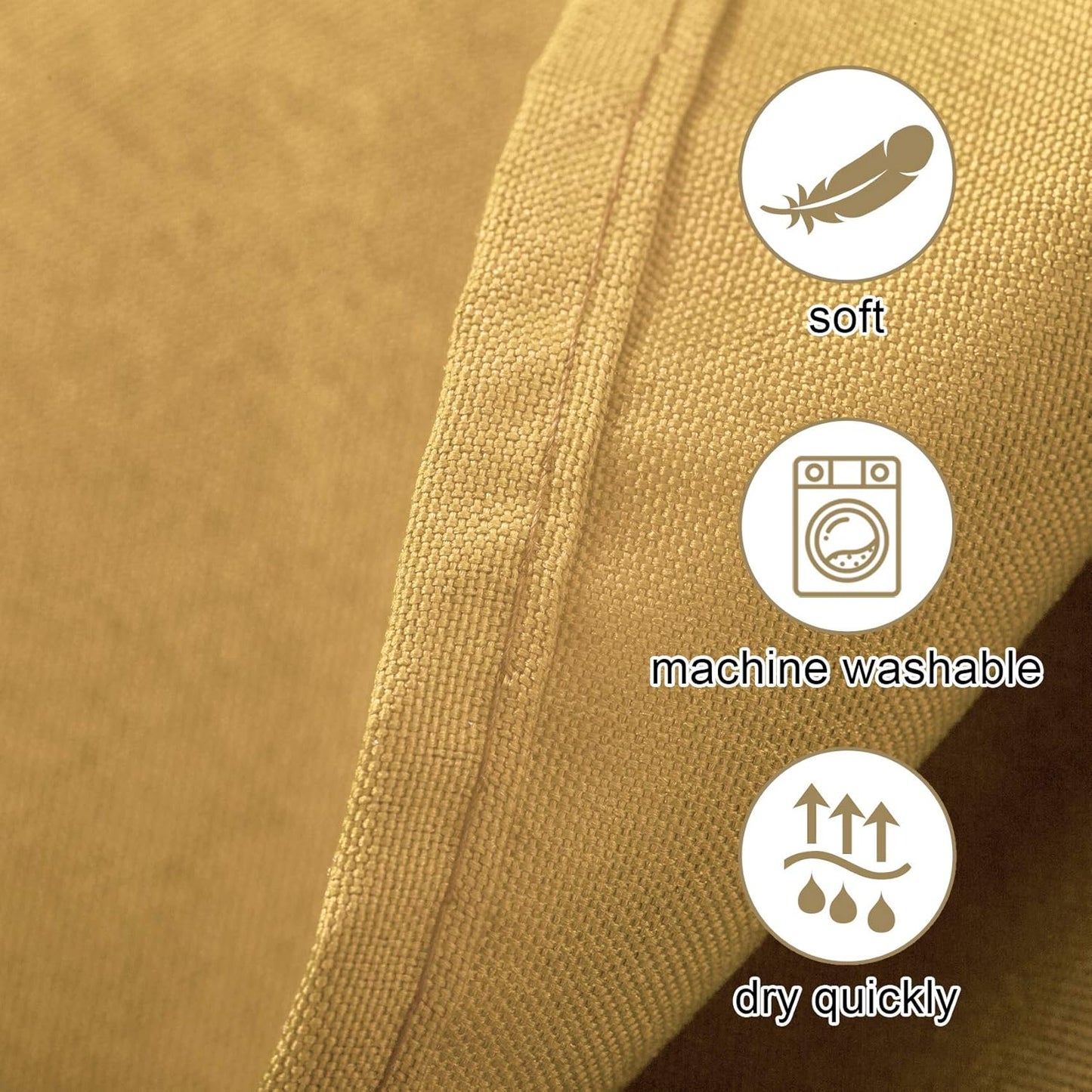 Ascoza 2pack 120 Inch Gold Round Tablecloth in Washable Polyester Fabric for Wedding/Banquet/Restaurant/Parties