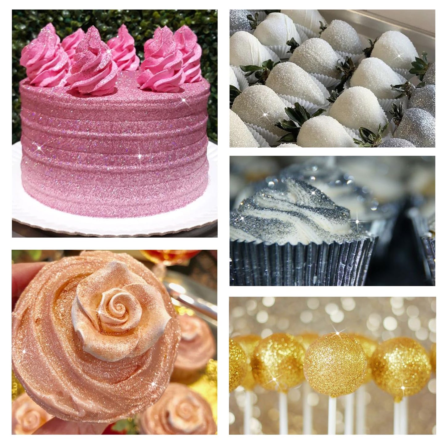 Gold Edible Glitter for Drinks, 5g Luster Dust Edible for Food, Perfect for Cake Decorating, Cocktails, Cupcakes, Drinks, Chocolate, Strawberries(0.18oz, Gold)