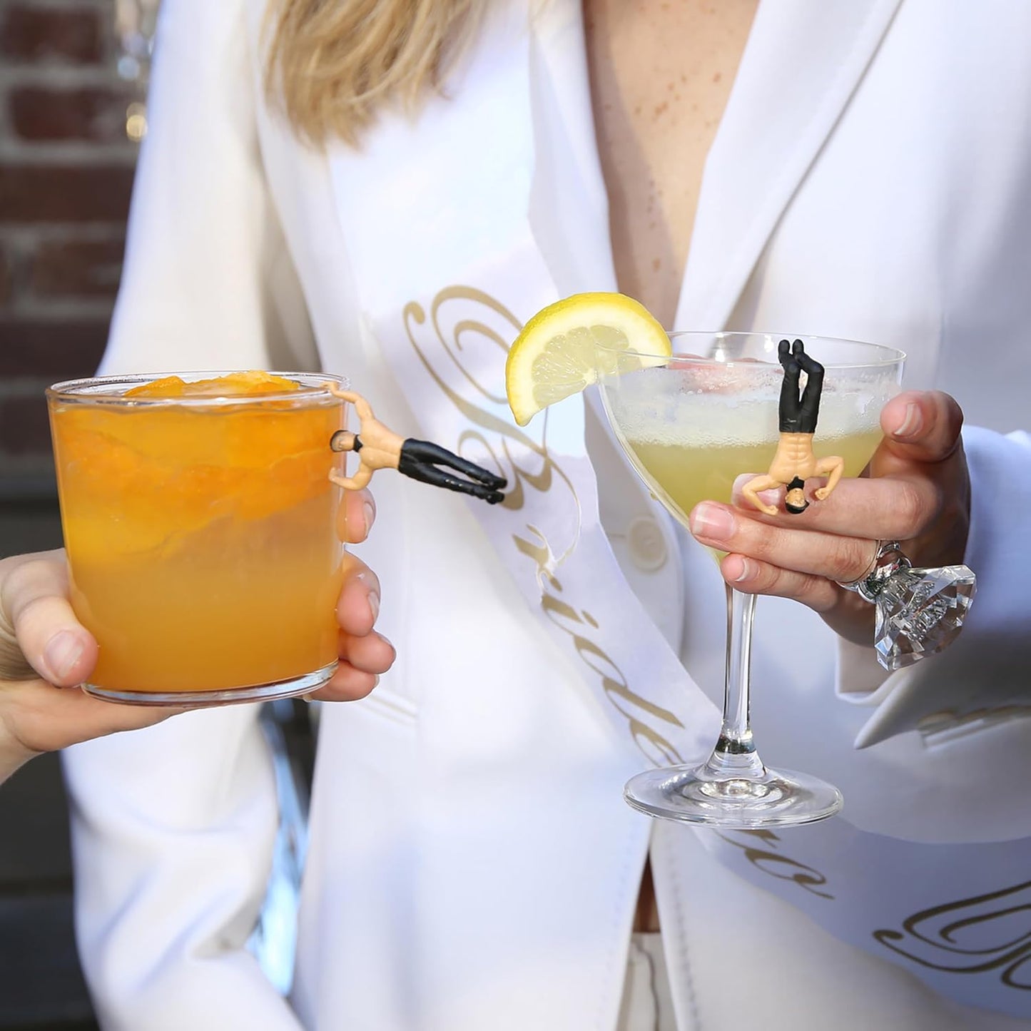 NPW Ladies Night Drink Markers, Original Drinking Buddies & Wine Glass Charms for Family Get Together & More, Bachelorette Party, Novelty Gifts, Magic Mike (4 Count)