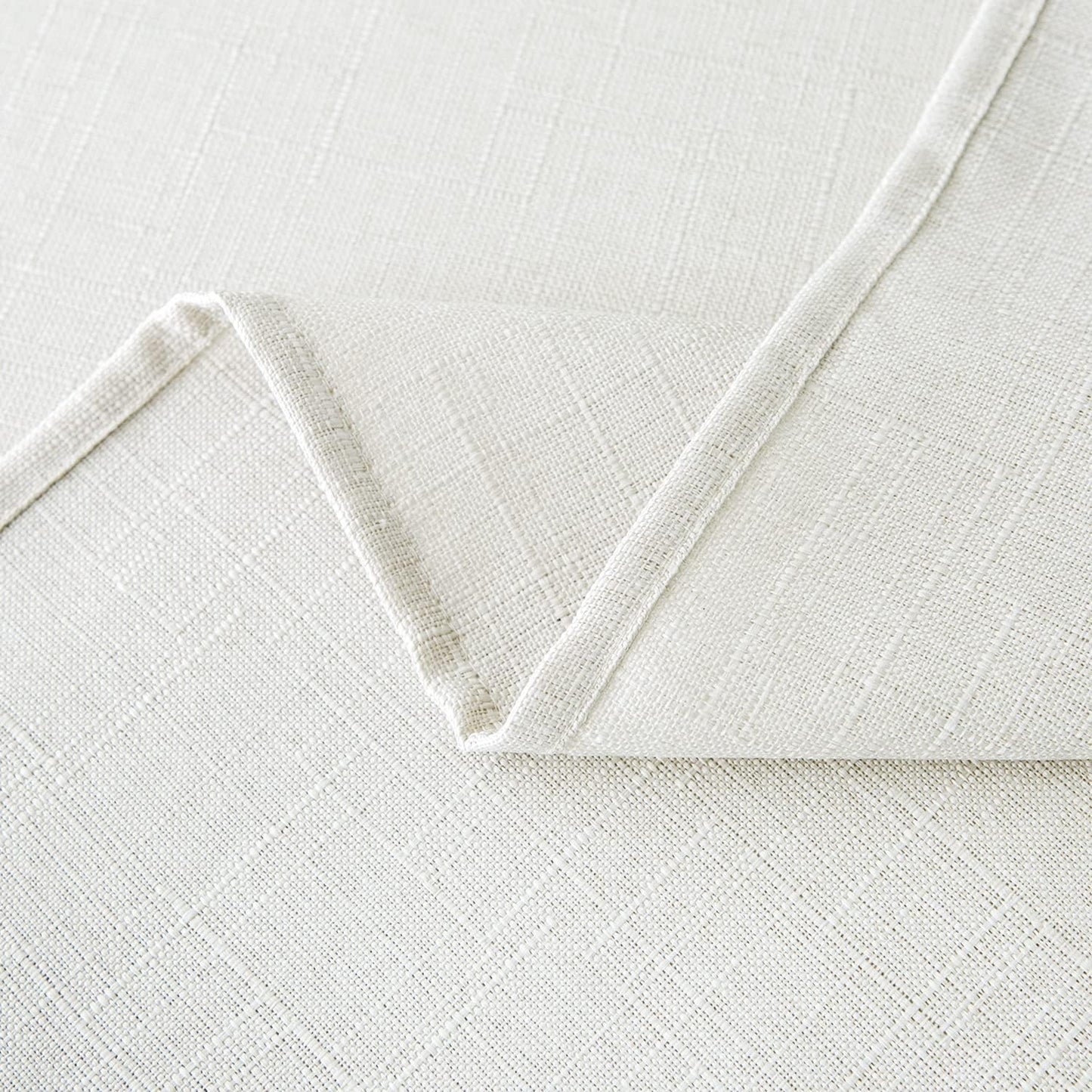 NLMUVW Square White Linen Tablecloth, Small Table Cloth Cover Textured Water Resistant Farmhouse Decorative for Cafe Dining Card Kitchen