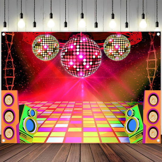 20X10ft Dance Party Backdrop Retro 70s 80s 90s Theme Glitter Stage Dance Ball Background Disco Party Decoration DJ Backdrop Banner for Birthday Party Prom Portrait Photo Shoot Polyester, Blue010