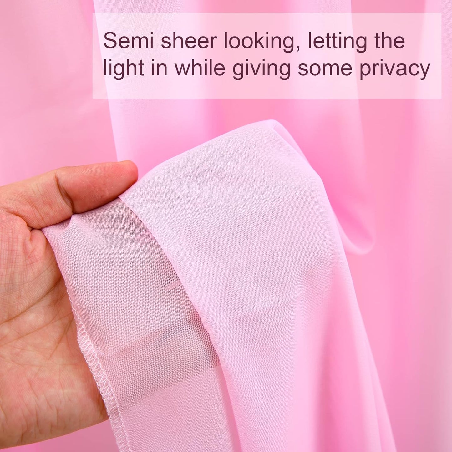 10ft x 10ft Pink Backdrop Curtains, Wrinkle-Free Sheer Chiffon Fabric Photo Backdrop Drapes for Wedding Arch Party Ceremony Stage Photography Decorations