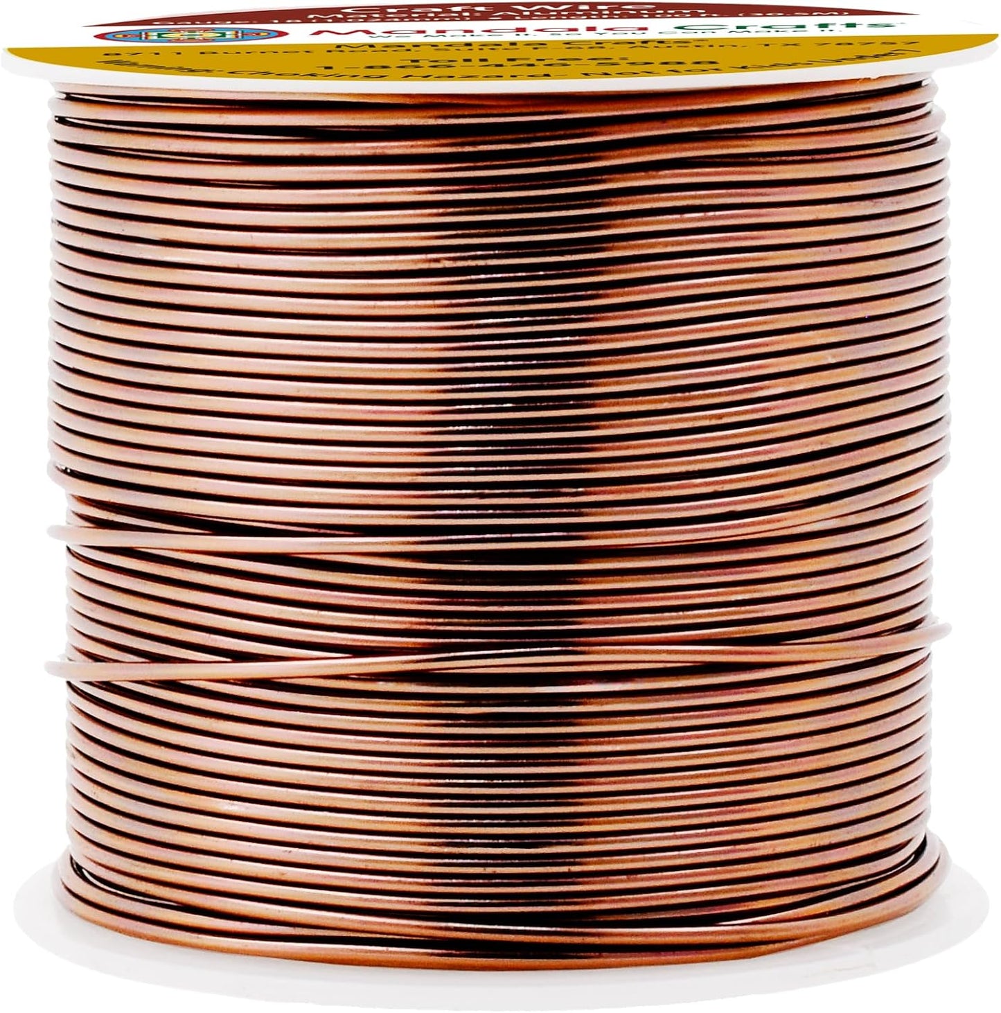 Mandala Crafts 18 Gauge Anodized Aluminum Craft Wire for Jewelry Making - 100 FT Colored Flexible Brown Wire - Bendable for Bonsai Armature Crafting Sculpting