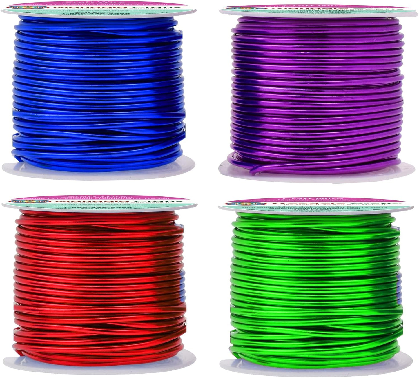 Mandala Crafts 13 Gauge Anodized Aluminum Craft Wire for Jewelry Making - 240 FT Colored Flexible Rainbow Wire - Bendable for Bonsai Armature Crafting Sculpting