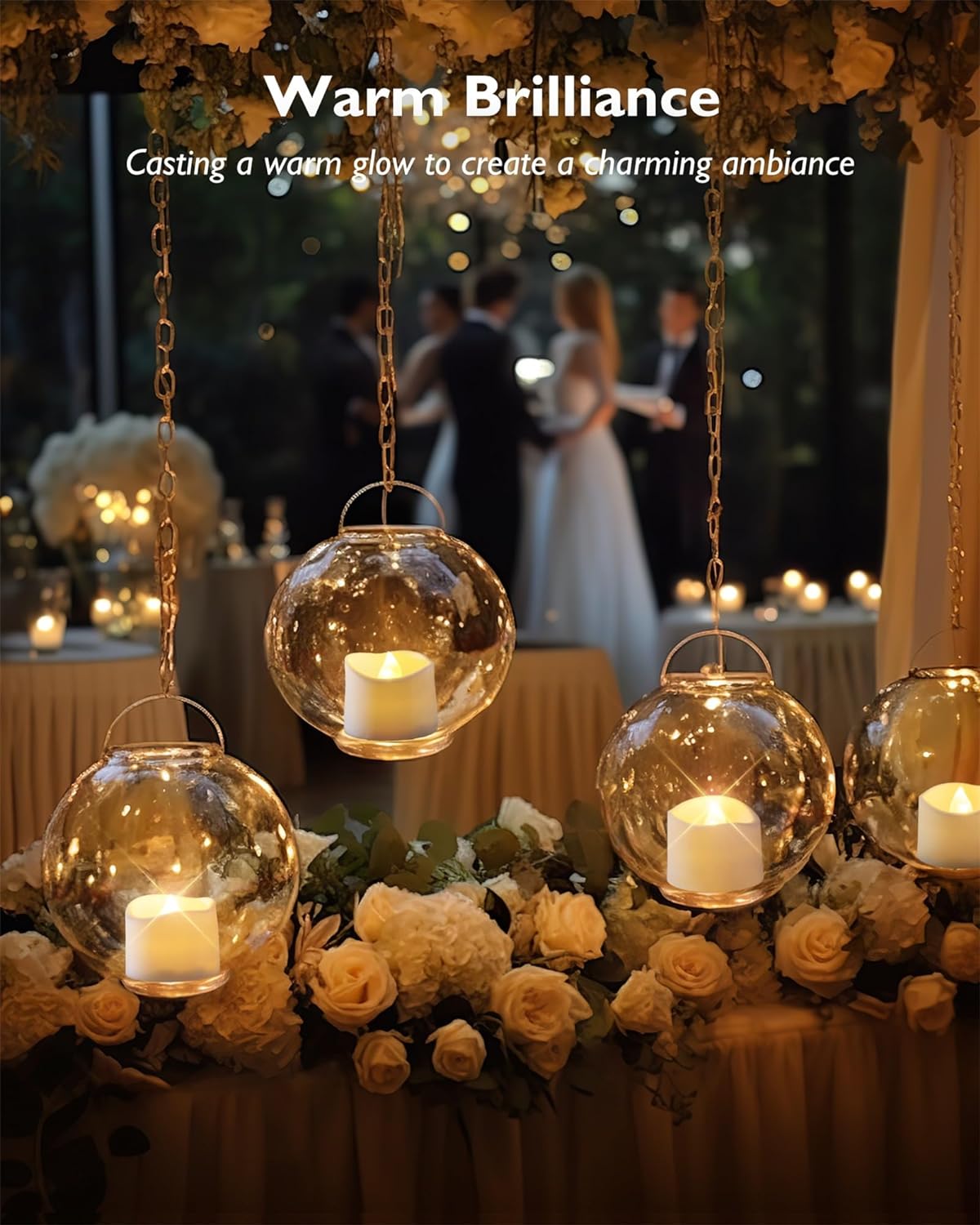 Homemory 72-Pack Novelty Flickering Flameless Tea Lights, 200+Hours Battery Operated, Fake Electric LED Votive Candles for Small Wedding Table Centerpieces, Proposals, Anniversaries