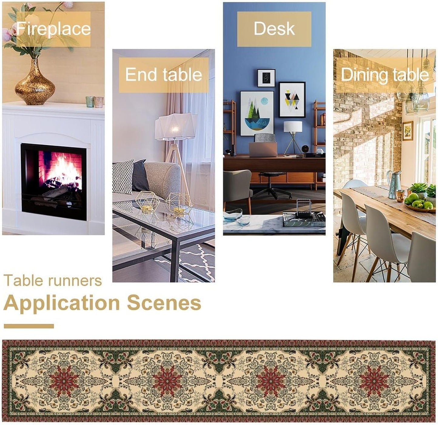 Vintage Paisley Bohemian Table Runner Beige Red Rustic Farmhouse Home Kitchen Table Dining Coffee Room Garden Party Wedding Decor 13x36in