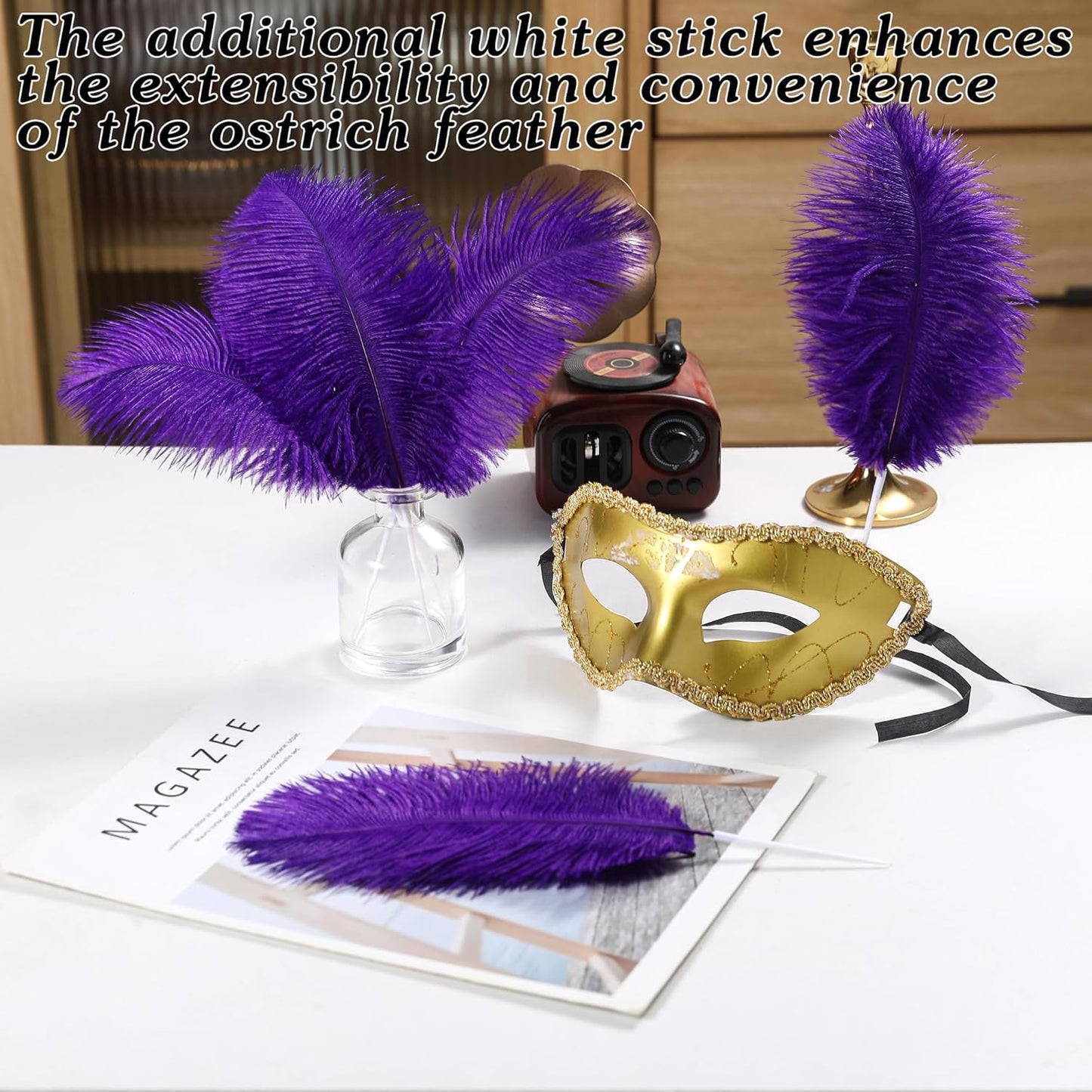 SOGUGOM Purple Craft Ostrich Feathers - 30PCS 6-8 inch Small Ostrich Feathers Kit for Dream Catchers, Hats and Mardi Gras(Purple)