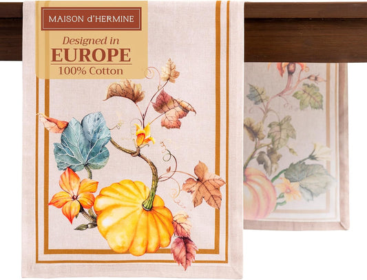 Maison d' Hermine Table Runner 100% Cotton Single Layer Table Runners 72 inches Long for Thanksgiving Christmas Decorations Home Kitchen Dining Party Wedding (Potiron, 14.5" x 72")