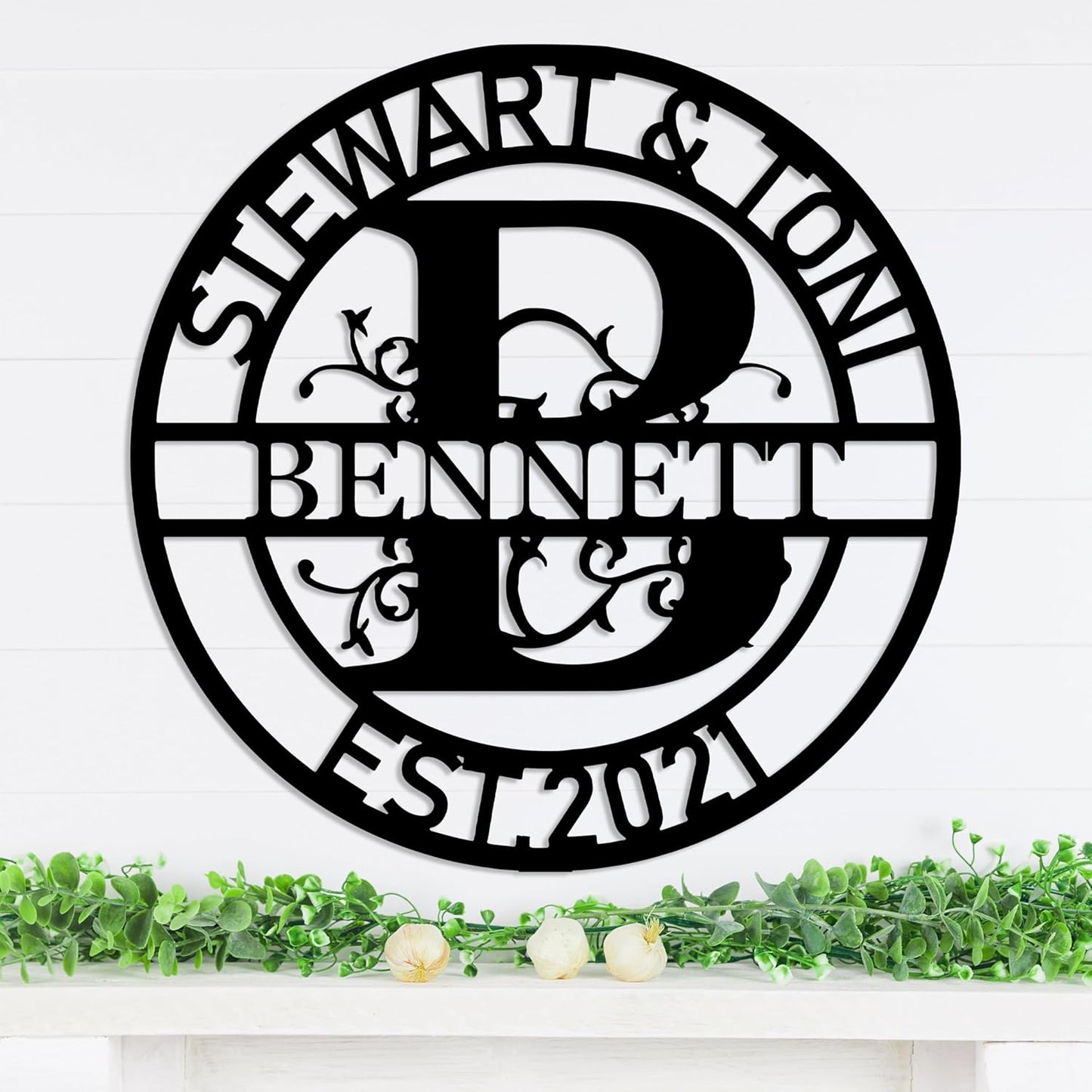Personalized Metal Name Signs, Split Letter Monogram Wall Decor, Custom Last Name Sign, Family Name Sign for Outdoor, Personalized Wedding Gift, Garden Decor, Metal Wall Art, Housewarming Gift