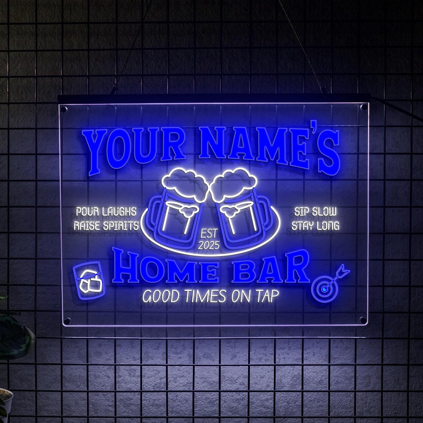 Personalized Bar Neon Sign Custom Beer Home Bar Lights Decor Acrylic Table LED Lighted Signs for Men Restaurant Coffee Man Cave Workshop Garage Poker Signs Gifts