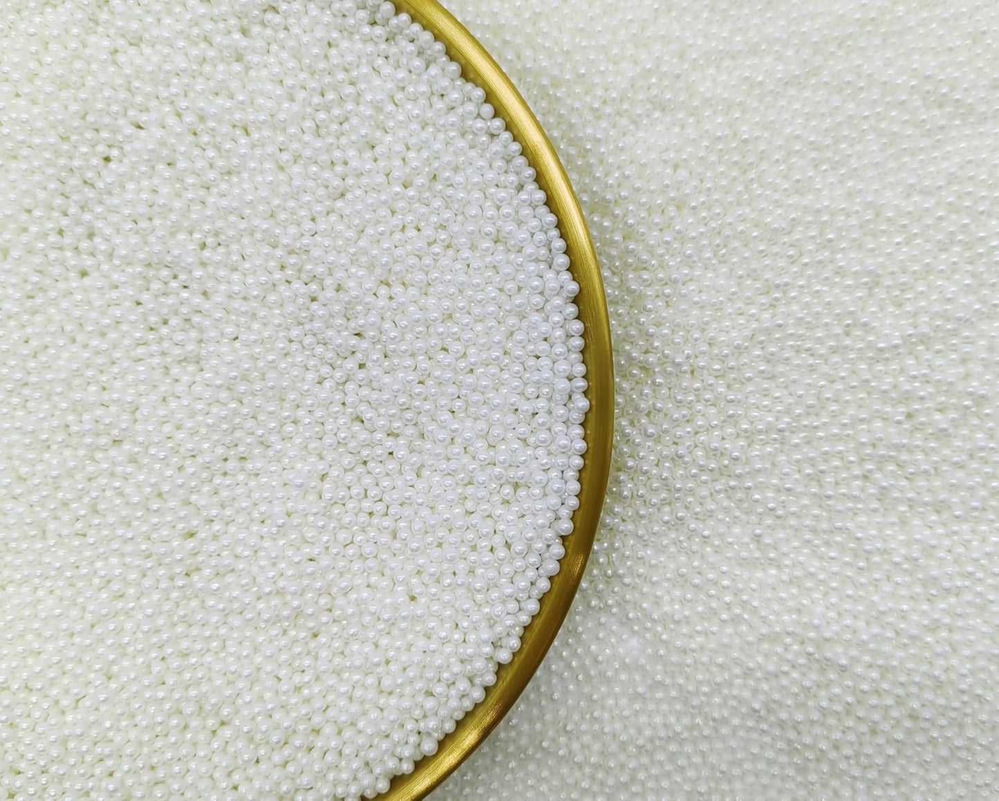 Edible White Pearl Sugar Sprinkles Candy 2mm Mini Pearls Cake Decorations Cupcake Toppers Cookie Decorating Perfect for Wedding Party Valentine Halloween Christmas Supplies 3OZ