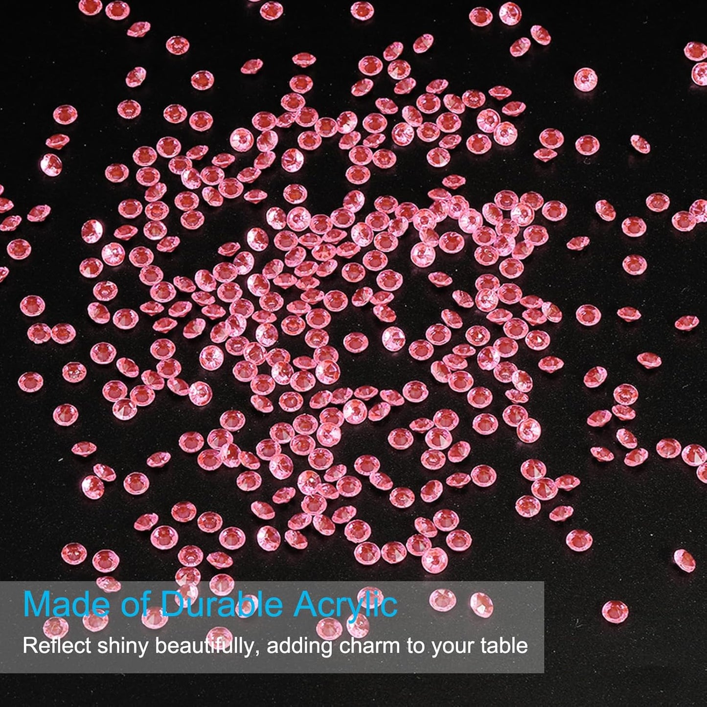 PATIKIL 4000 Pcs Wedding Table Scatter Confetti Crystals 6 mm Acrylic Diamonds Vase Fillers Gems for Table Centerpiece Decorations Party Vase Beads, Light Pink