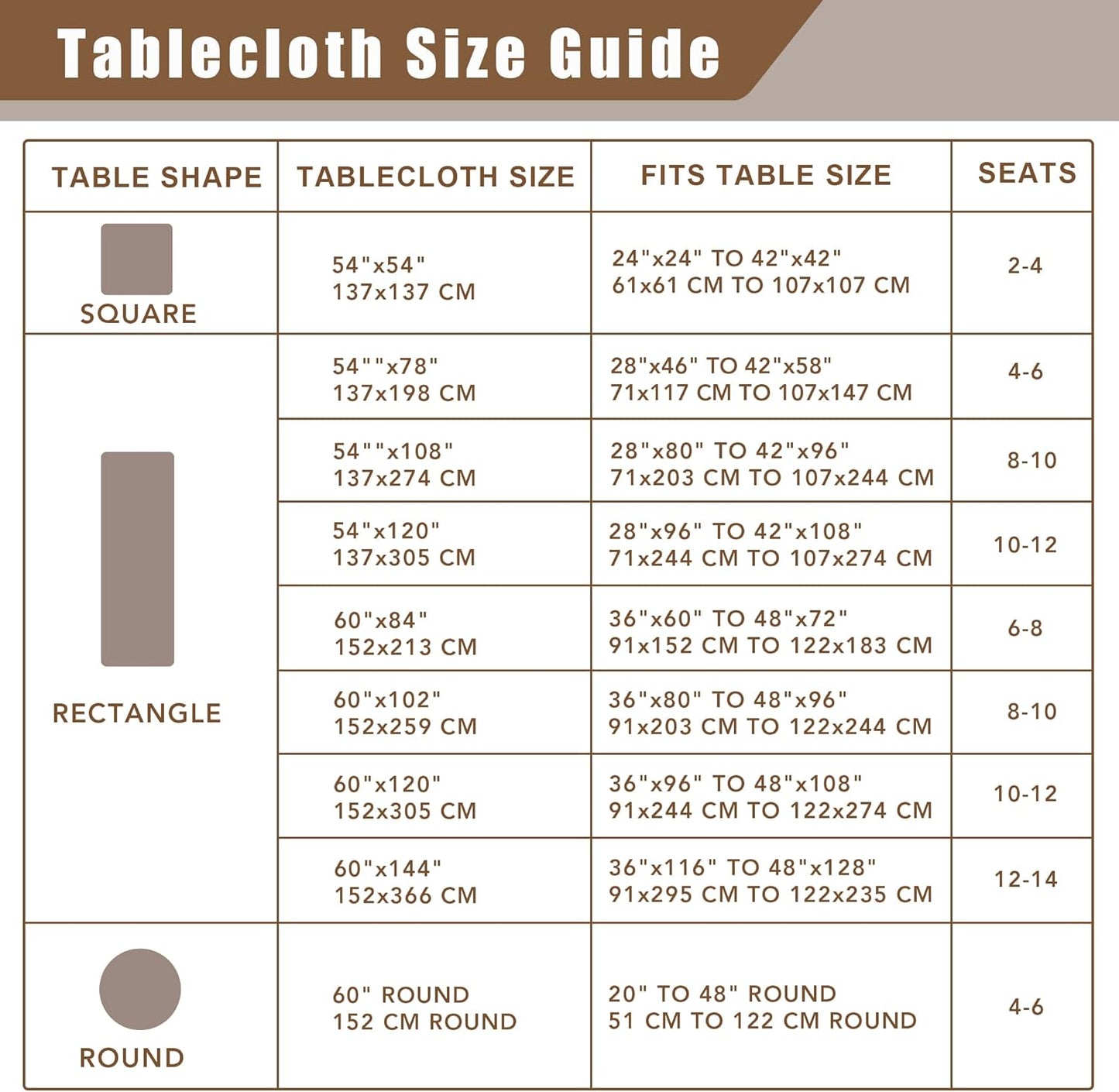 Fitable Linen Textured Square Tablecloths 2 Pack, Washable Fabric Table Clothes, Holiday Table Covers for Kitchen Dining, Party, Farmhouse (Stone, 54 x 54 Inch)