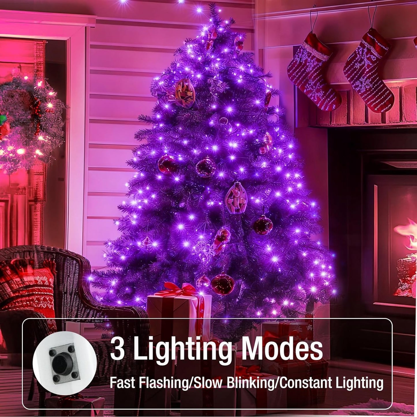 12 Pack Fairy Lights Battery Operated - 7ft 20 Led Twinkle Lights 3 Modes, Bulk Mini String Lights Waterproof for Halloween Holiday Mason Jars DIY Party Decoration Christmas-Purple