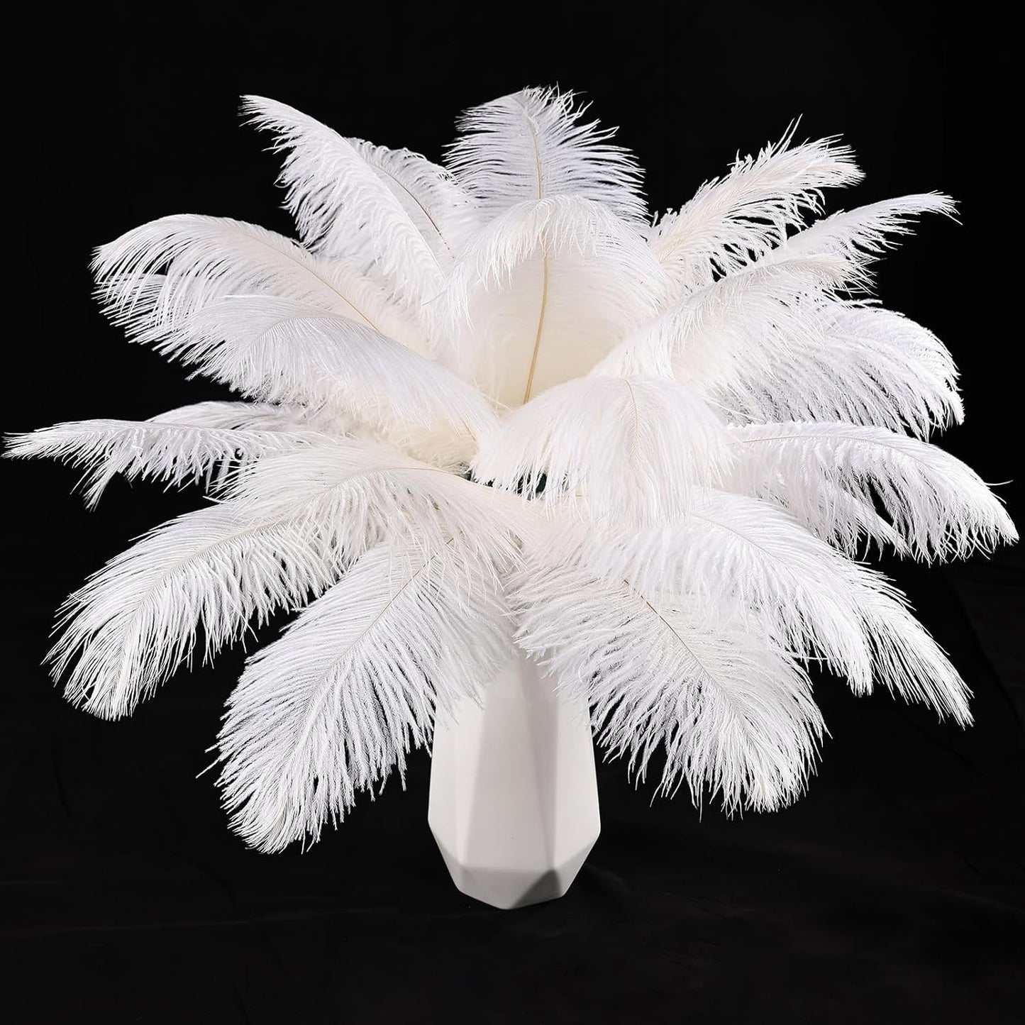 THARAHT White Ostrich Feathers 12pcs Natural Bulk 10-12Inch 25cm-30cm for Crafts Wedding Party Centerpieces Easter Gatsbi and Christmas Tree Decoration Feathers