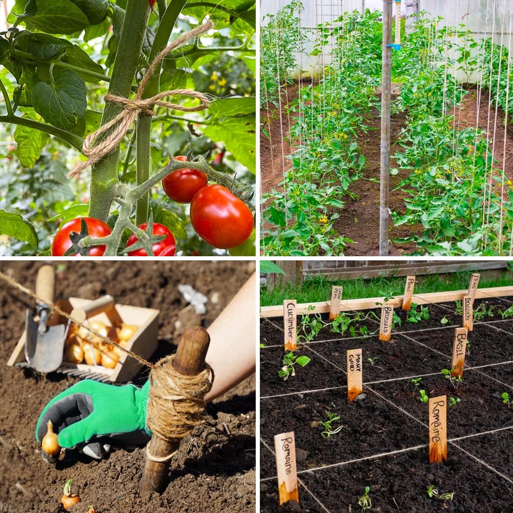 Tenn Well Jute Twine, 328Feet 2.32mm 6Ply Natural Garden Twine, Heavy Duty Jute String for Crafts, Gift Wrapping, Gardening, Farmhouse Decor, Christmas Decorations (Pack of 2)