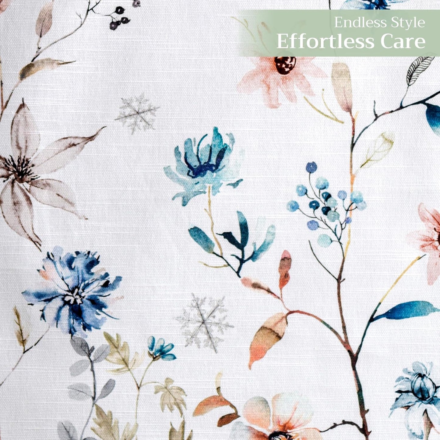 Maison d' Hermine Table Runner 100% Cotton Double Layer Table Runners 108 inches Long for Thanksgiving Christmas Decorations Home Kitchen Dining Party Wedding (Ice Florals, 14.5" x 108")