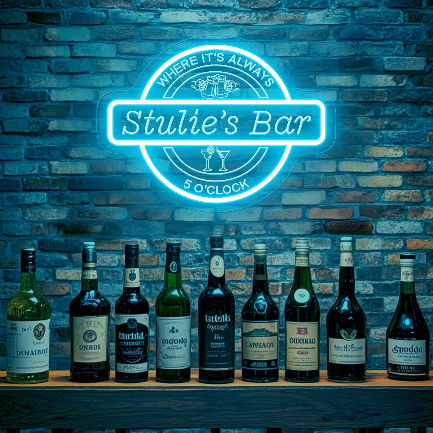 Custom Bar Neon Sign for Wall Decor, Personalized Cocktail Beer LED Light Up Signs for Home Bar, Customized Neon Lights Signs for Men Dad Gifts, Man Cave Pub Tavern Bistro Lounge Business Decor