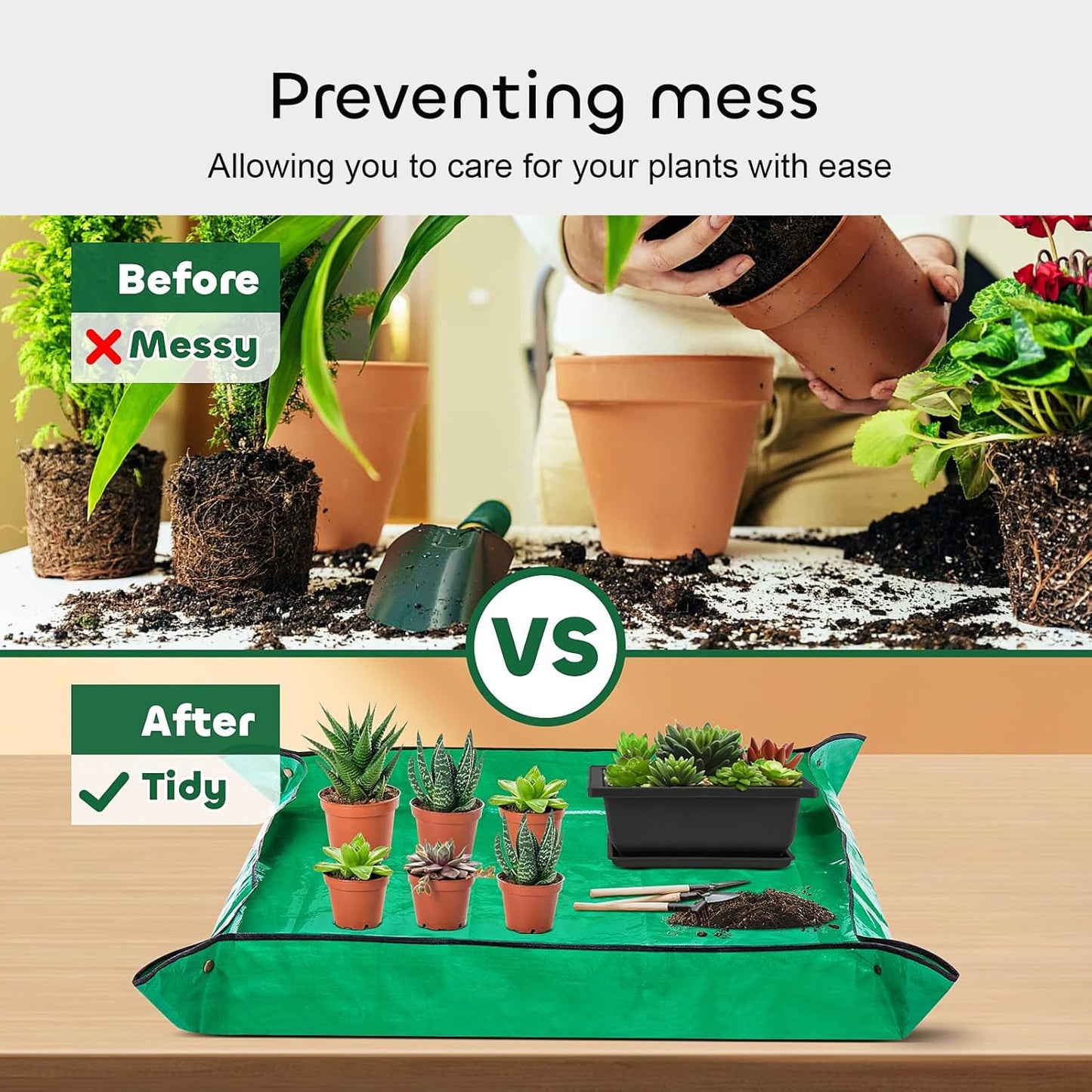 GROWNEER 6 Pack 9 Inch Bonsai Pots with Drainage Humidity Trays, Bonsai Tree Training Kits with 1 Repotting Mat, Rectangle Planter Plants Container Growing Pot for Garden Outside Indoor