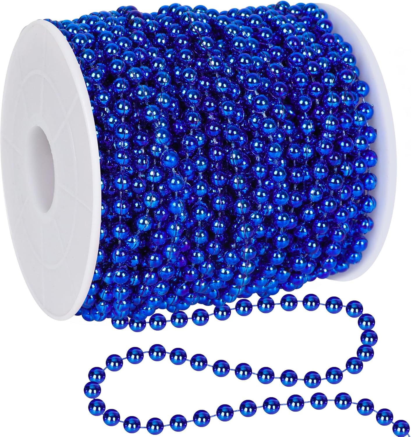 100 FT Christmas Tree Beads, Christmas Tree Garland Decoration, Plastic Hanging Beads Garland Chain Roll for Home Mantle Fireplace Wreath Decor Indoor Outdoor Xmas Tree DIY Supplies