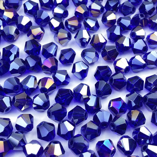 250pcs 6mm Bicone Crystal Glass Beads Loose Spacer Beads Faceted Craft Beads for Jewelry Making DIY Necklace Bracelet Earring Wind Chimes Suncatchers Ornamen(Sapphire AB)