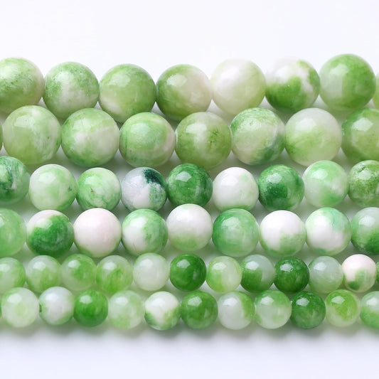 Green Persian Jade Stone Beads Gemstone Round Crystal Energy Jade Beads Stone Beads for Jewelry Making DIY Bracelet Necklace Jewelry Making 1 Strand 15.5inch 31PCS 12MM