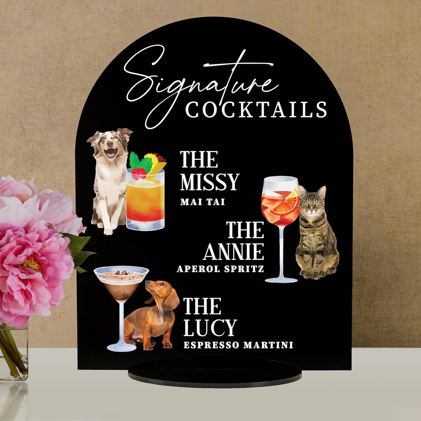 Pet Signature Drink Wedding Signs